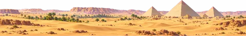 Ancient Egypt: Desert horizon with pyramids