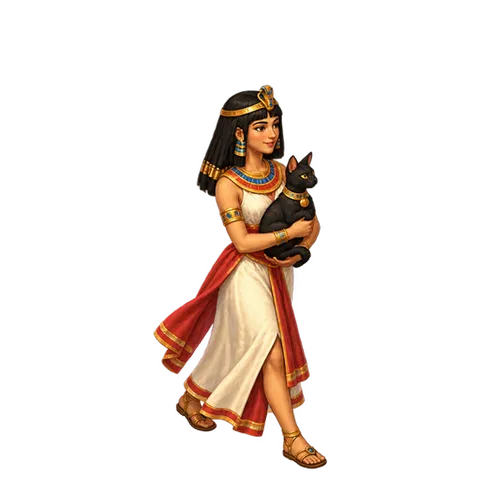 Ancient Egypt: Woman with a cat