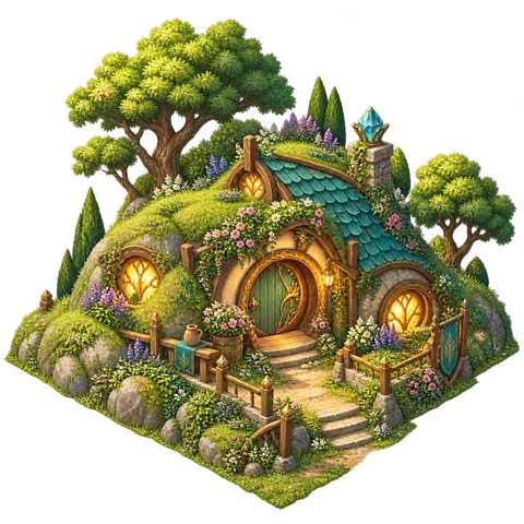 Elven Green World: Hillside home