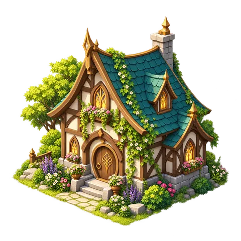 Elven Green World: Leafy cottage