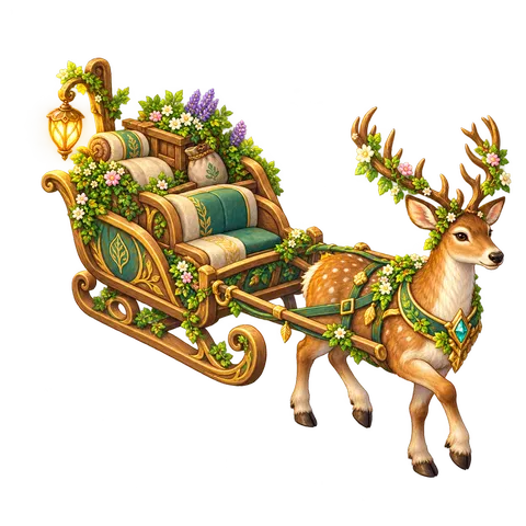 Elven Green World: Deer sleigh