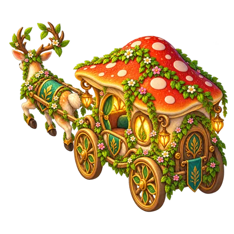Elven Green World: Mushroom carriage (back view)