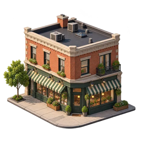 Modern Town: Shops with homes above