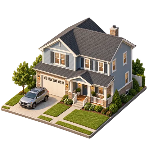 Modern Town: House with garage