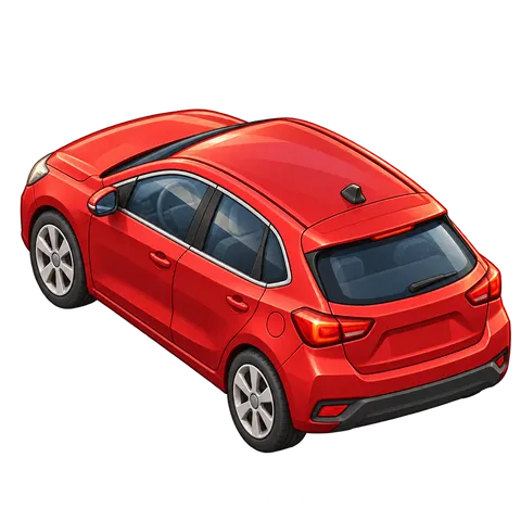 Modern Town: Family car (back view)