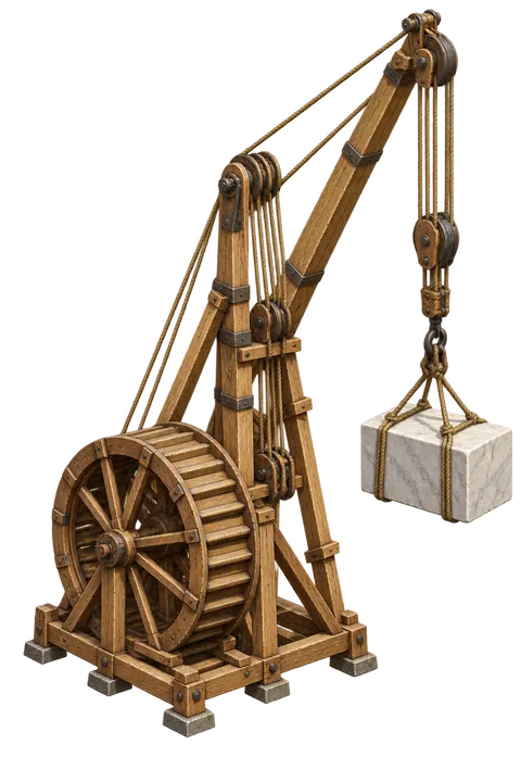 Ancient Rome: Treadwheel crane