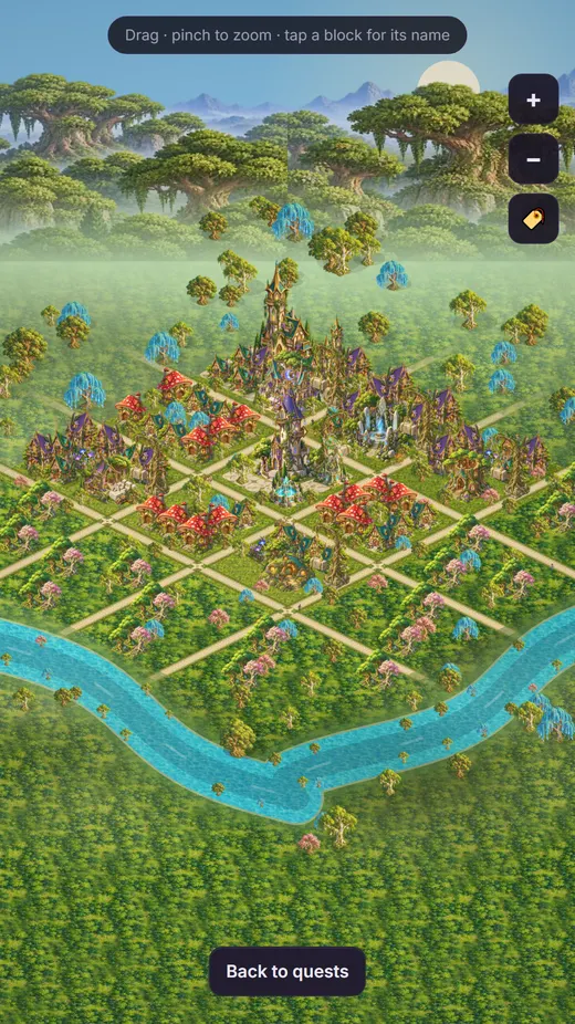 An elven city in the forest.