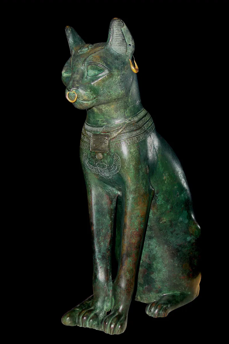 The Gayer-Anderson Cat, a bronze of the goddess Bastet about 2,600 years old. British Museum, London.