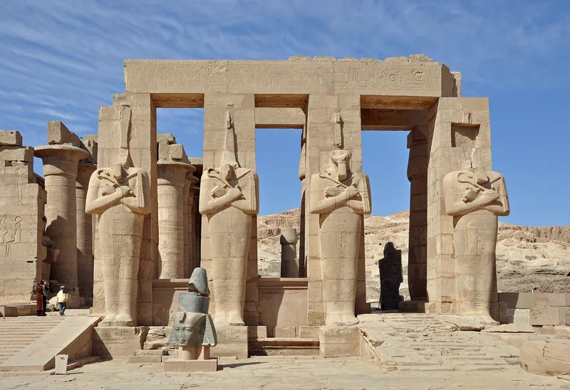 The Ramesseum, the memorial temple of Ramesses II at Luxor, where a House of Life was found in 2025.