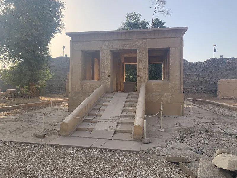 The White Chapel of Senusret I at Karnak, a resting place for the god's boat. It was rebuilt from blocks found inside a later gateway.