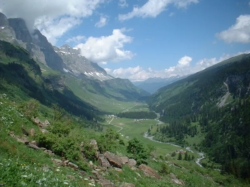 Urnerboden, a Swiss alpine pasture. Swiss farming communities have shared mountain pastures under their own rules for centuries.