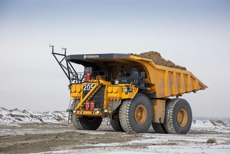 An autonomous haul truck at a mine, driven by a computer instead of a person.
