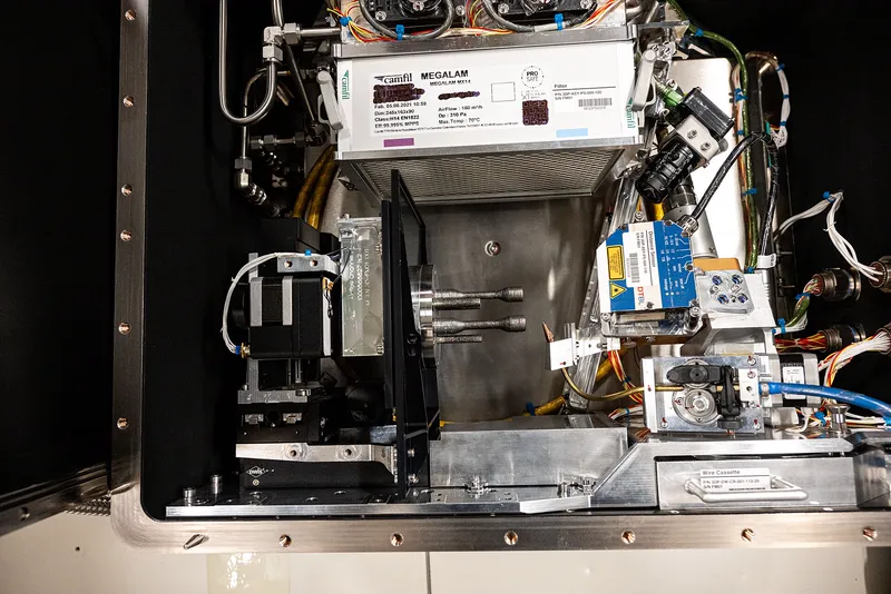 A metal 3D printer on the International Space Station, testing how to make metal parts in space (2024).