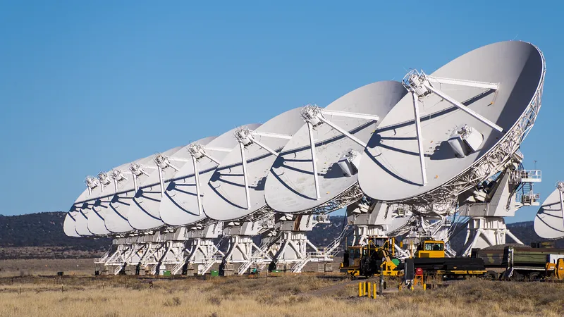 Antennas of the Very Large Array radio telescope in New Mexico.