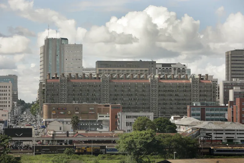 The Eastgate Centre in Harare, Zimbabwe, with its rows of chimneys for natural ventilation.