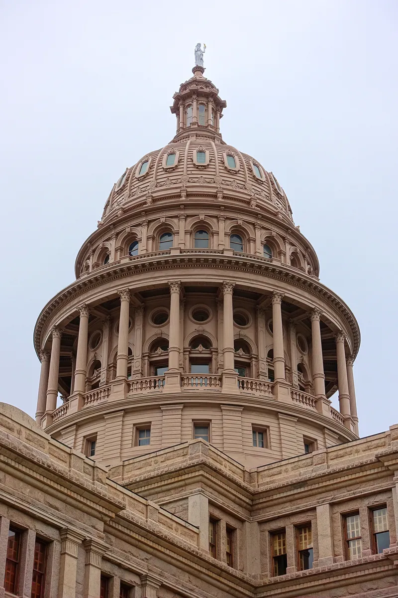 The dome of the Texas State Capitol in Austin.