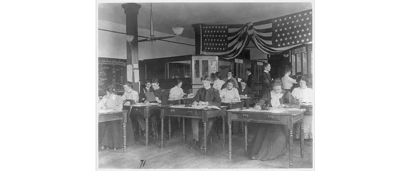 A high school classroom in Washington, DC, in 1899.