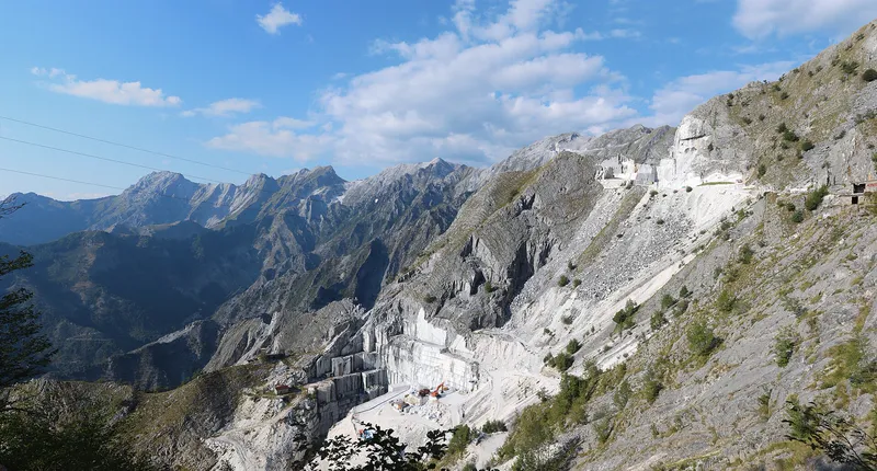 Marble quarries in the mountains near Carrara, Italy, the Roman Luna.