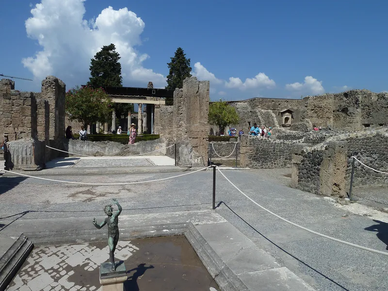 The House of the Faun in Pompeii, named after the bronze dancing figure in its atrium pool.