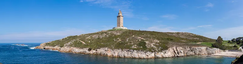 The Tower of Hercules on its headland at A Coruña, Spain.