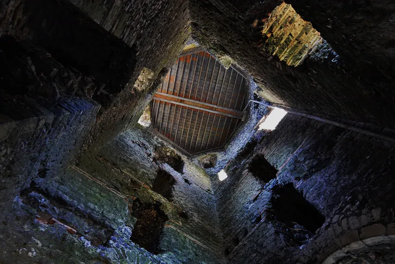 Inside the Roman lighthouse at Dover Castle, England.
