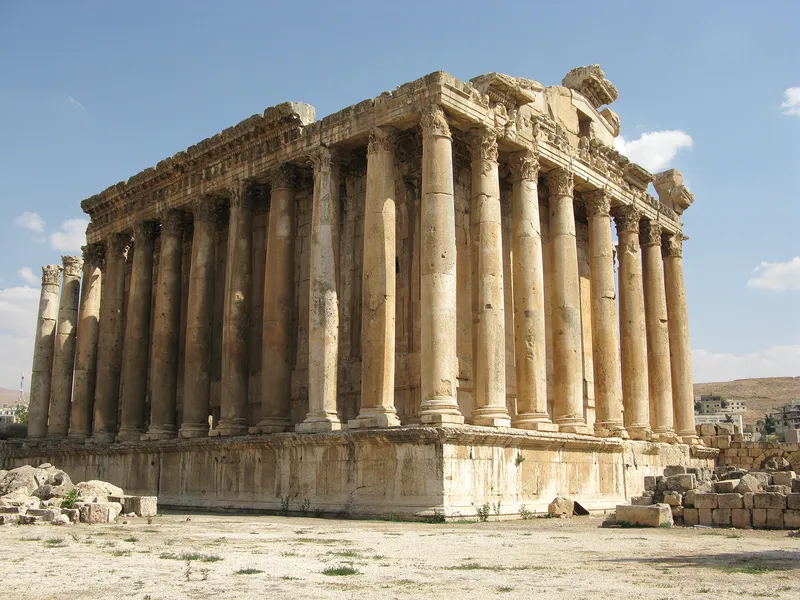 The Temple of Bacchus at Baalbek, Lebanon, built when the city was part of the Roman Empire.