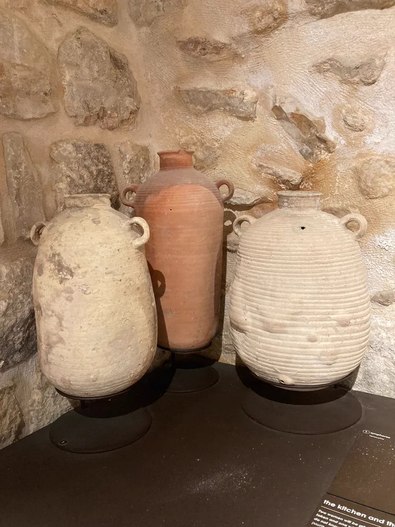 Amphorae: clay jars used to ship oil and wine.
