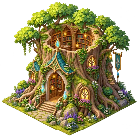 Illustration of the seed library (Elven Green World)