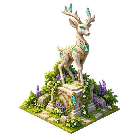 Illustration of the deer statue (Green World)
