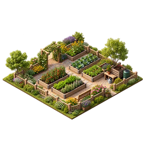 Community garden in the Modern Town city
