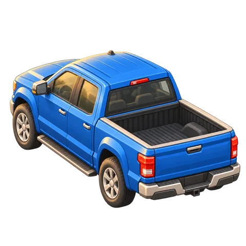Back view of the pickup truck (Modern Town)